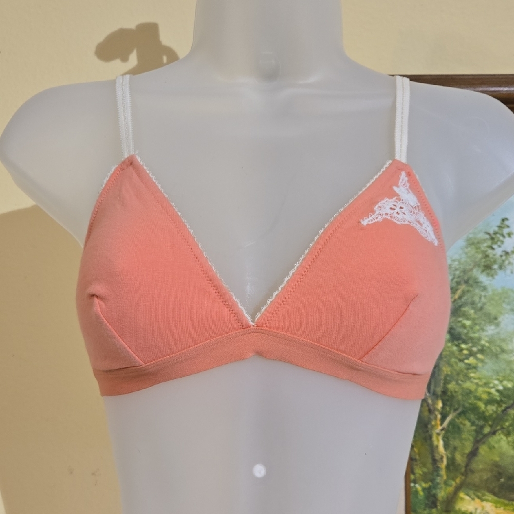 Jasmine & Ginger Orange and White Triangle Bralette C64
